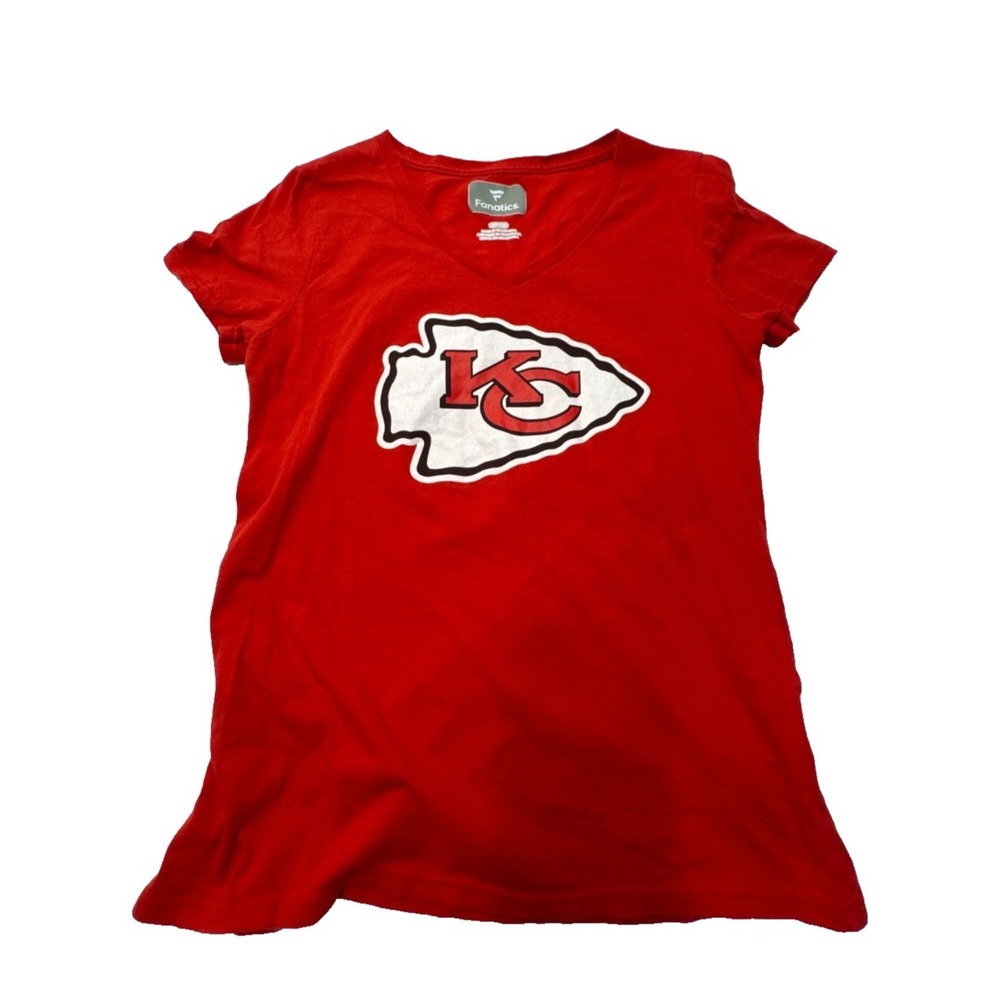 Fanatics Kansas City Chiefs Travis Kelce 87 V Neck T Shirt Womens Small Red